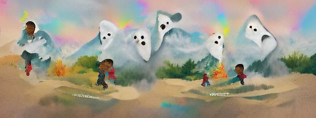 Playful Ghost in a Colorful Dreamscape