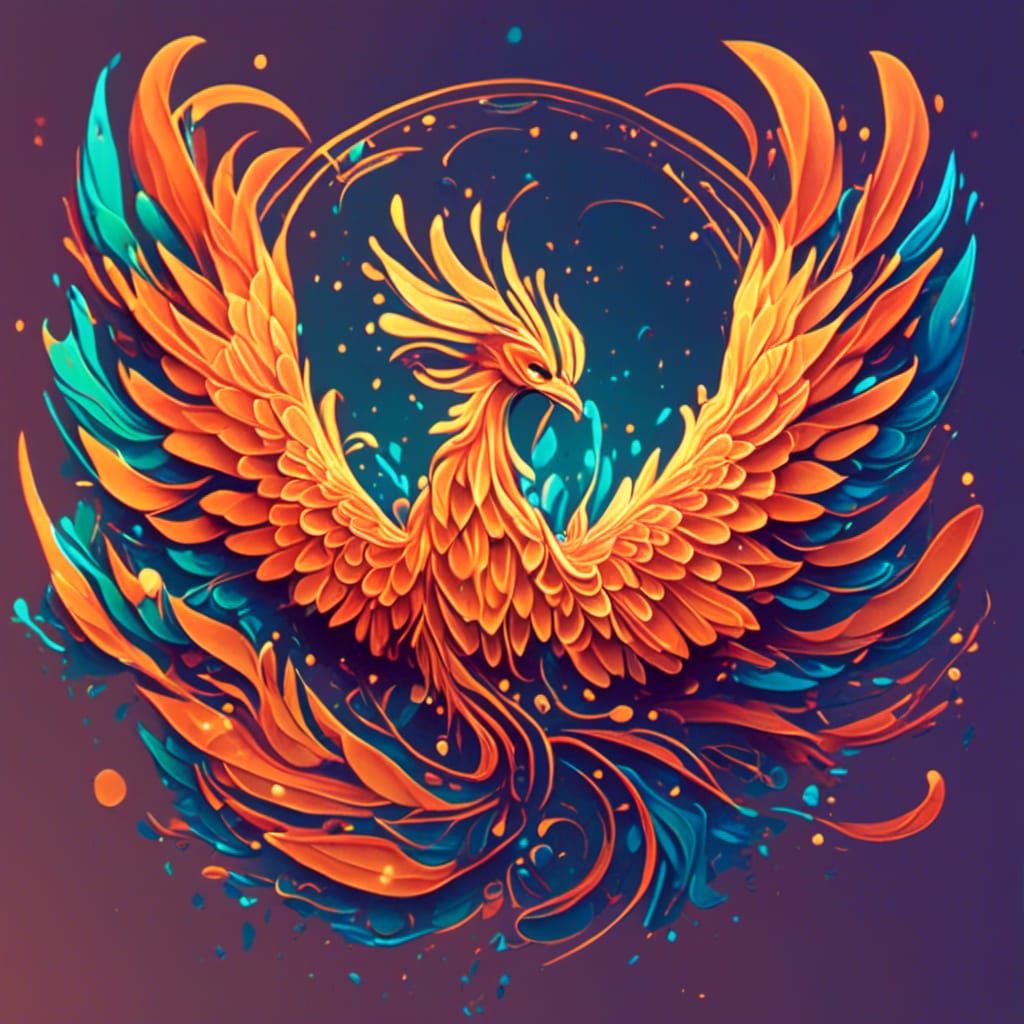 Phoenix Business Logo in Simple Line Art