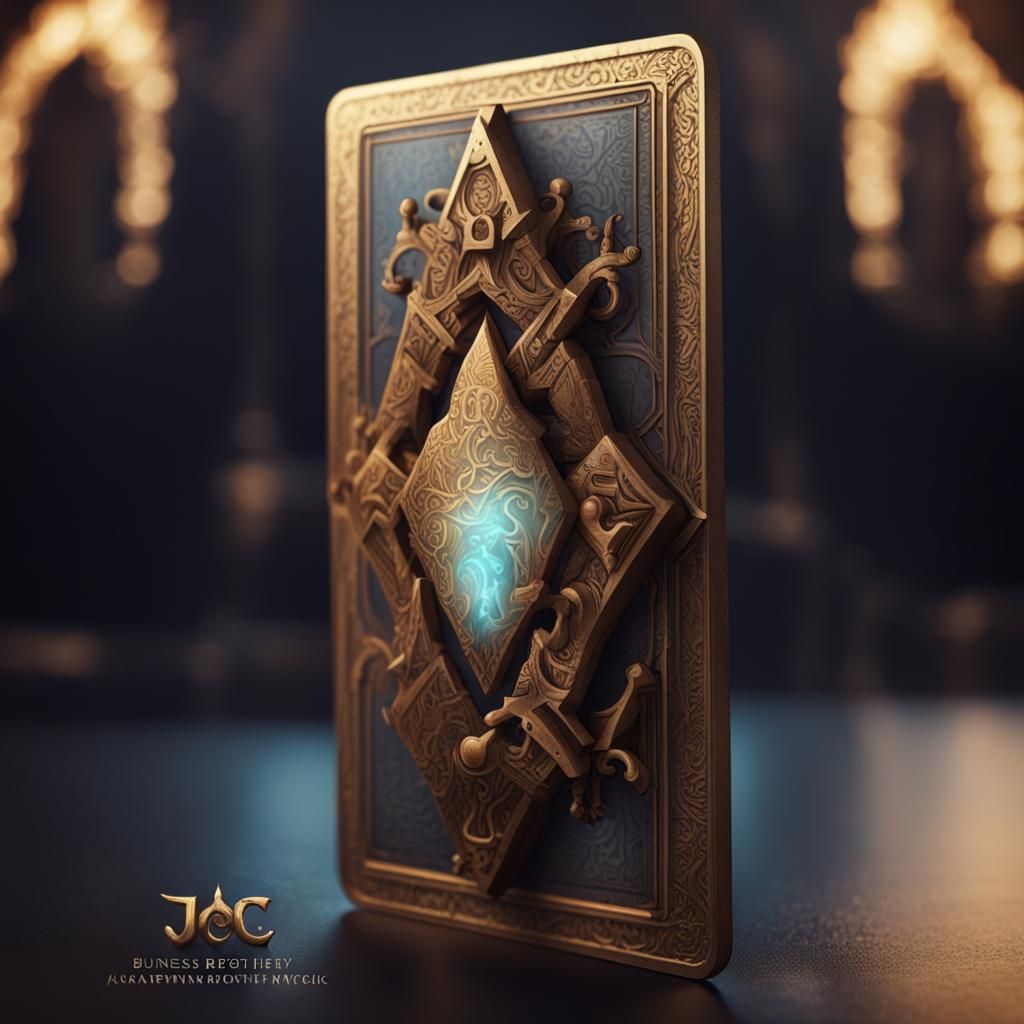 Detailed Business Card Concept Art in Deep Color