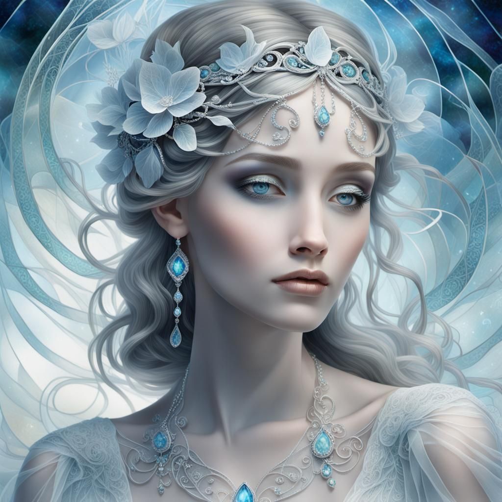 Art Nouveau Nordic Bride in Crystal Prism