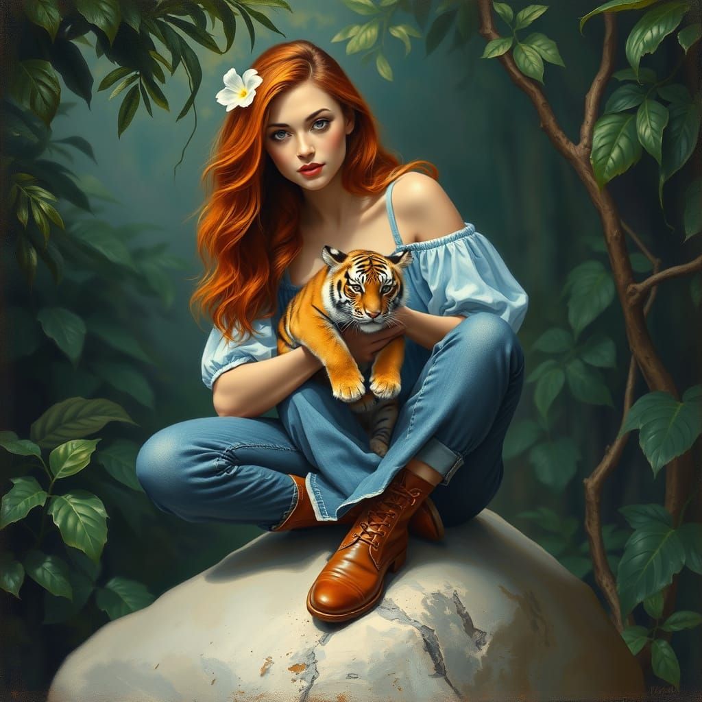 Ethereal Beauty in a Lush Jungle Setting, Inspired by Realis...