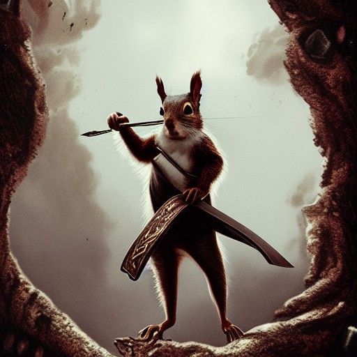 Squirrel Pirate in Sinister Film Still
