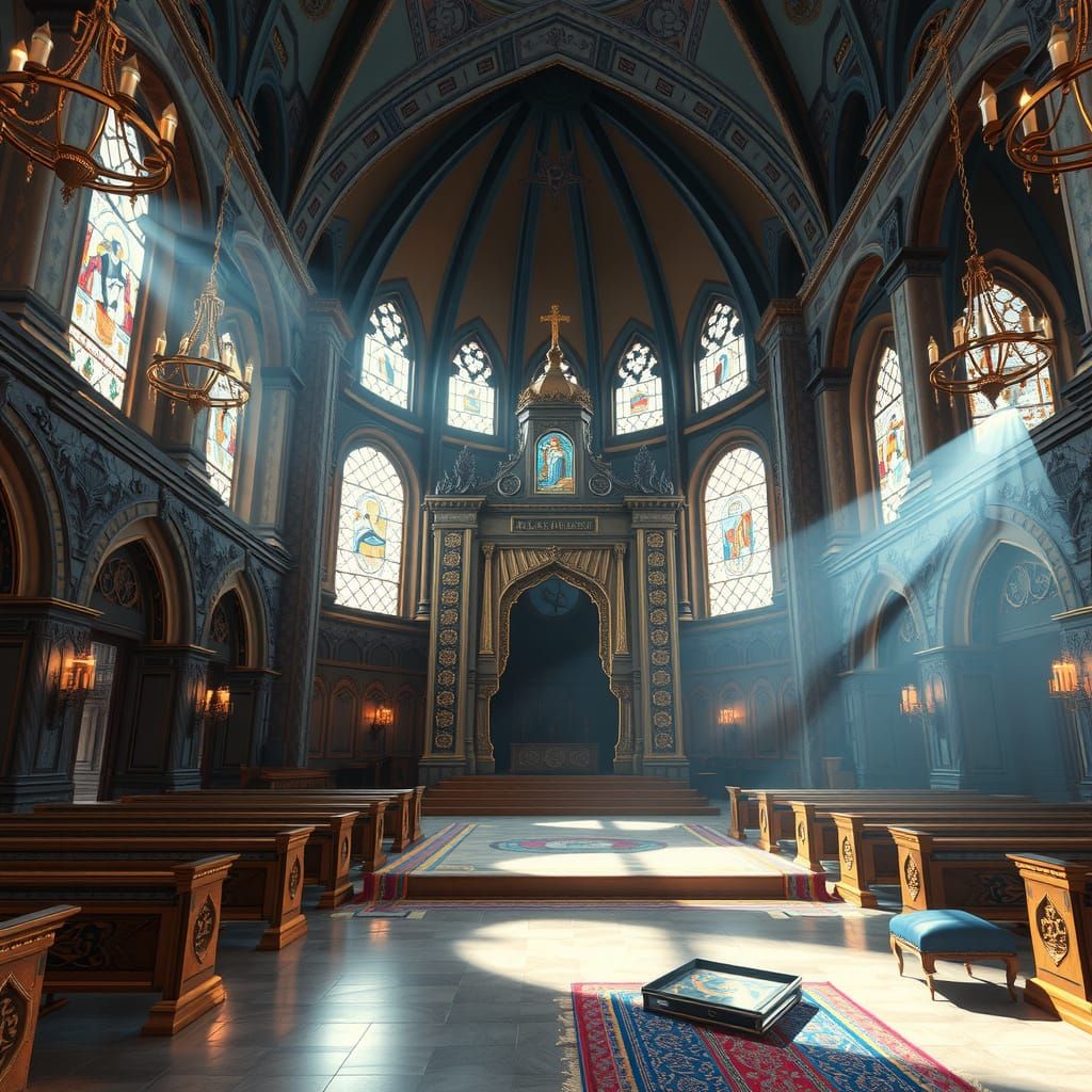 Orthodox Synagogue in Epic 3D Game Style