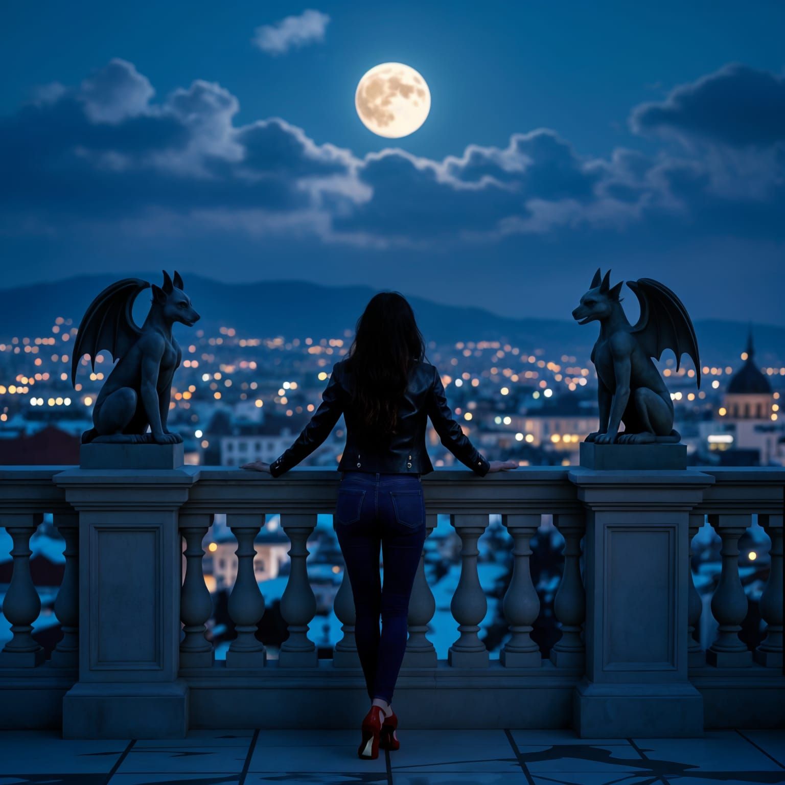Neo-Gothic Gargoyles Overlook Plovdiv Skyline Under Harvest ...