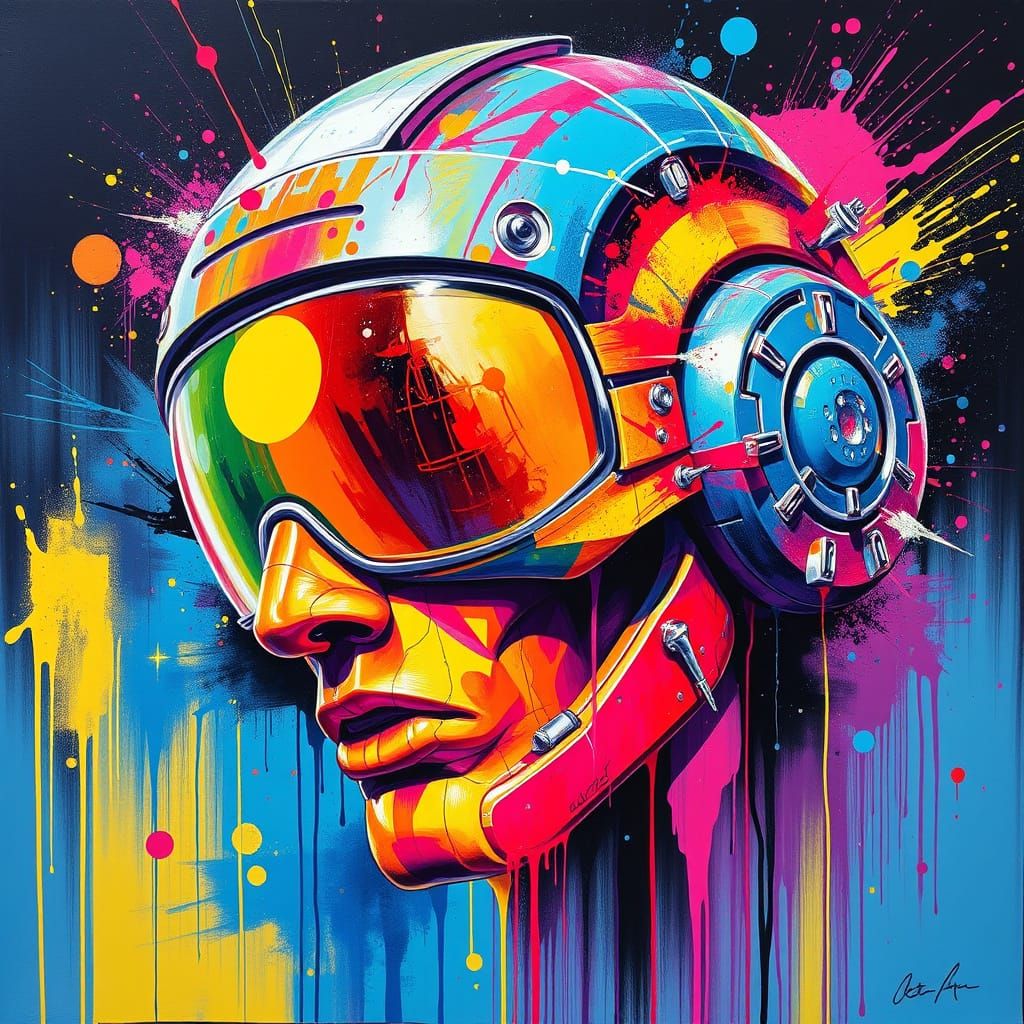 Futuristic Airbrush Art with Graffiti Elements
