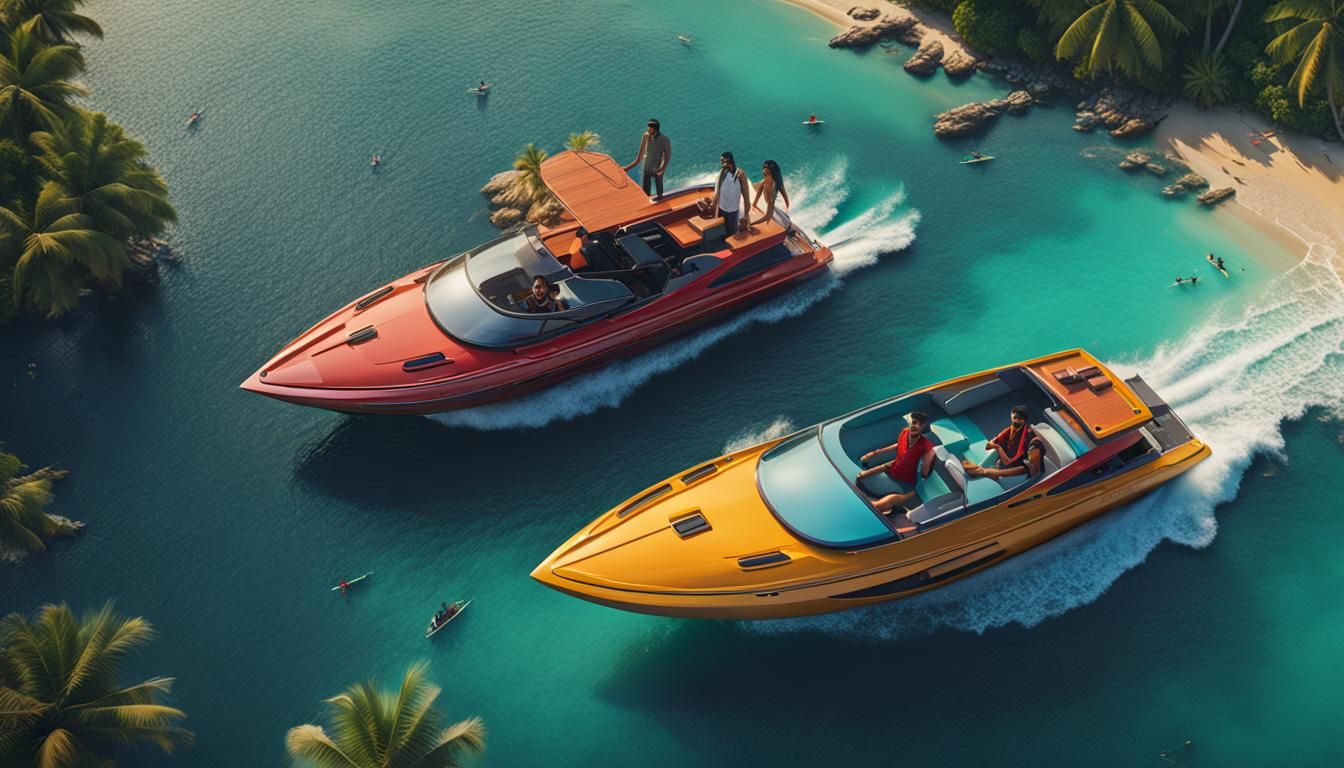 Romantic Indian Couple on Thailand Vacation, Detailed Art