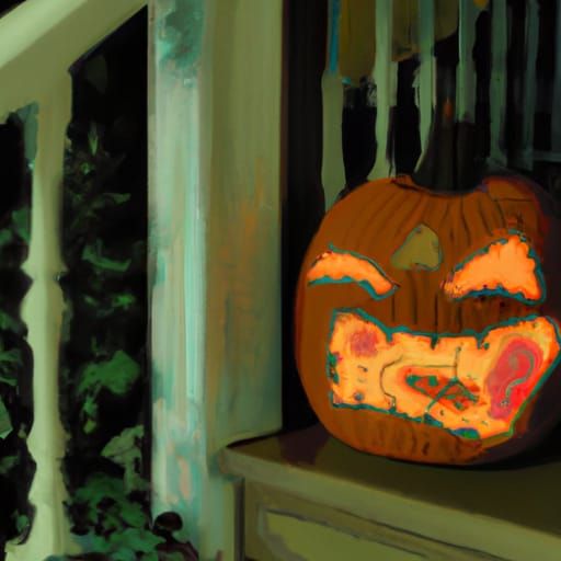 Halloween Jack-O'-Lantern in a Dark Fantasy Style