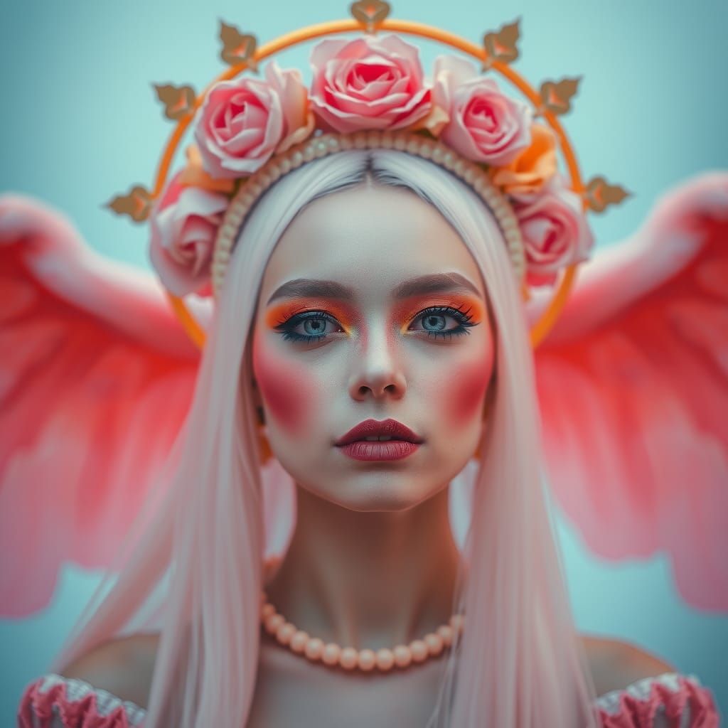 Elemental Queen Portrait in Kalighat Art Style