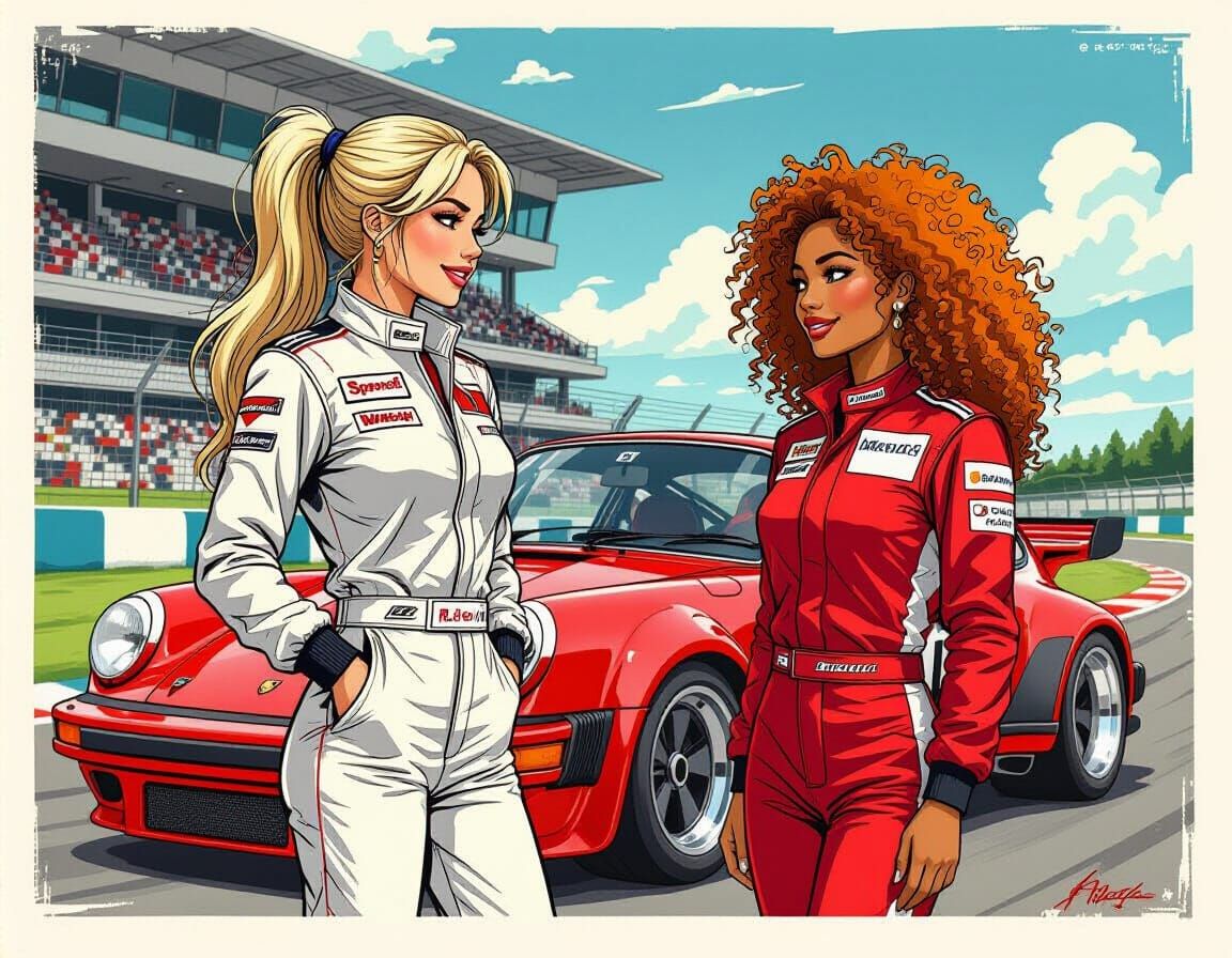 Porsche Race Drivers Pose with Vintage 911 RSR