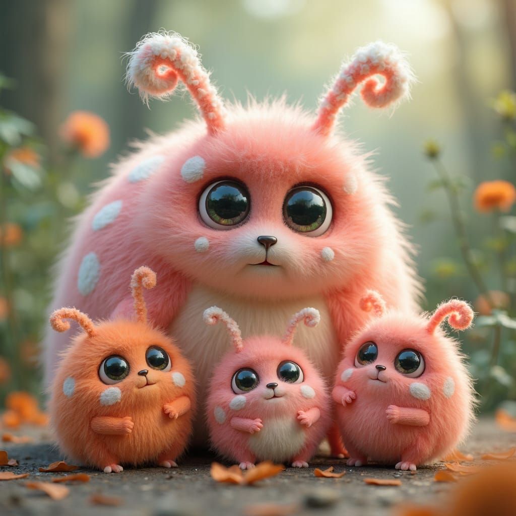 Enchanting Whimsical Ladybug Creatures with Vibrant Colors