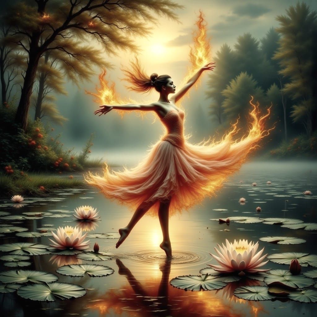Fiery Ballerina's Dance of Dissolution