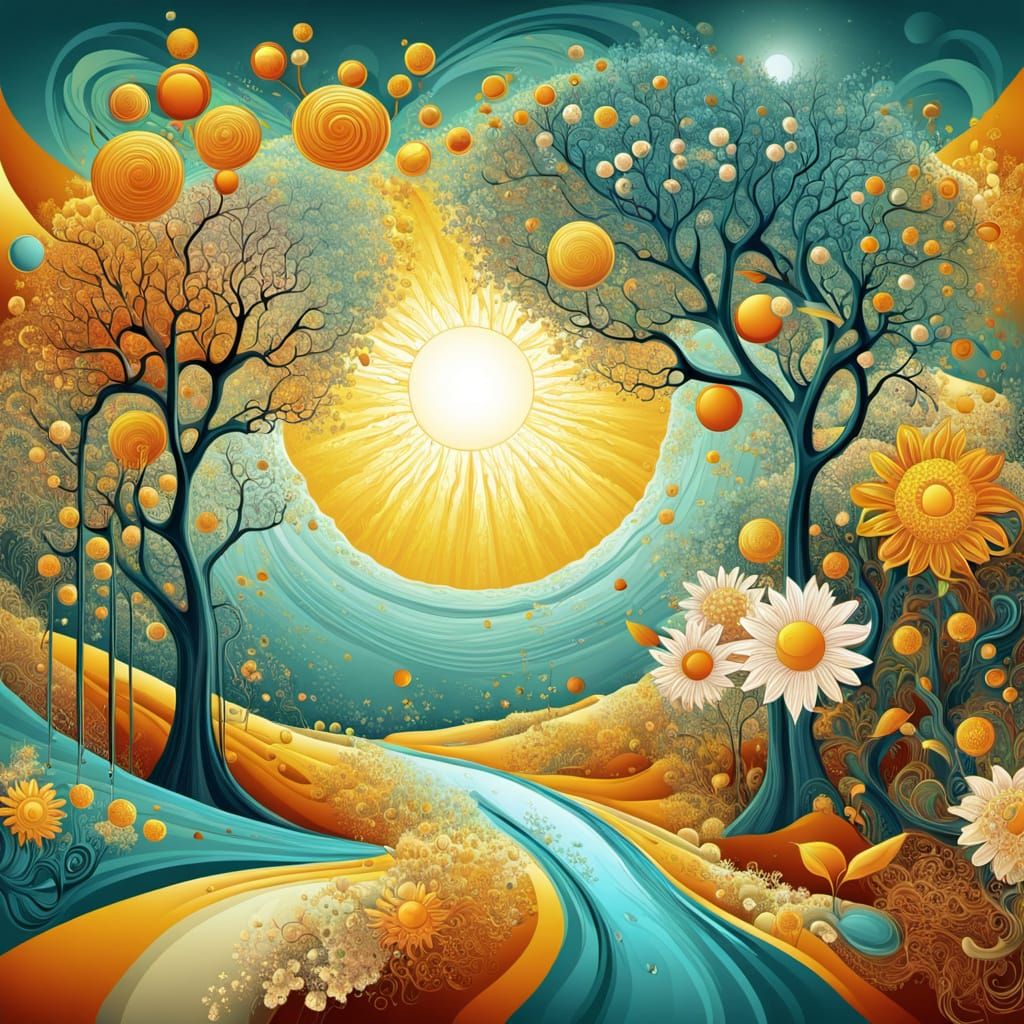 Surreal Springtime Masterpiece in Vibrant Colors