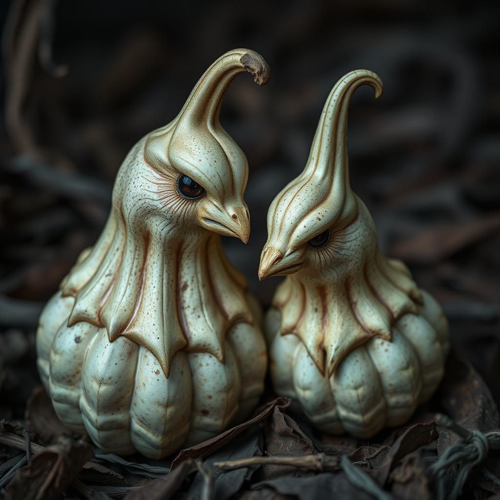 Hyperrealistic Gourds Crafted into Chickens