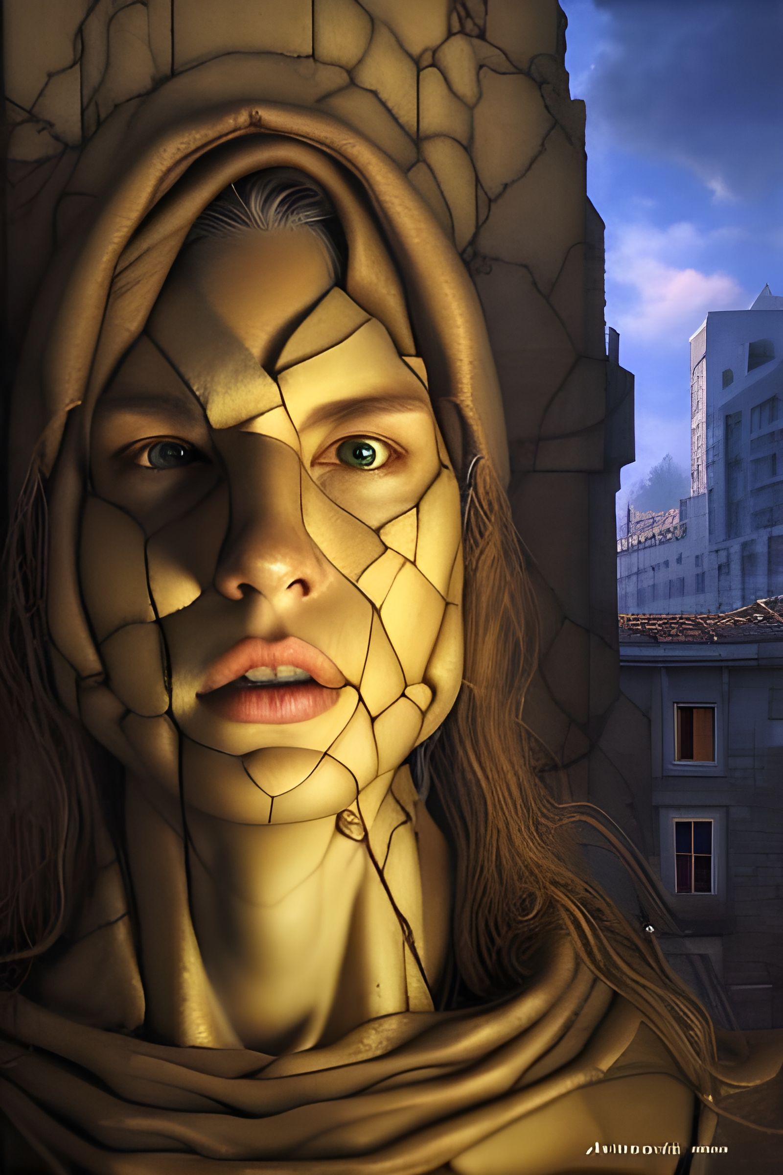 Renaissance Portrait of Golem in Oil Painting