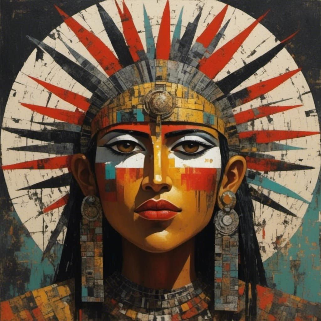 Incan Sun God in Square Format