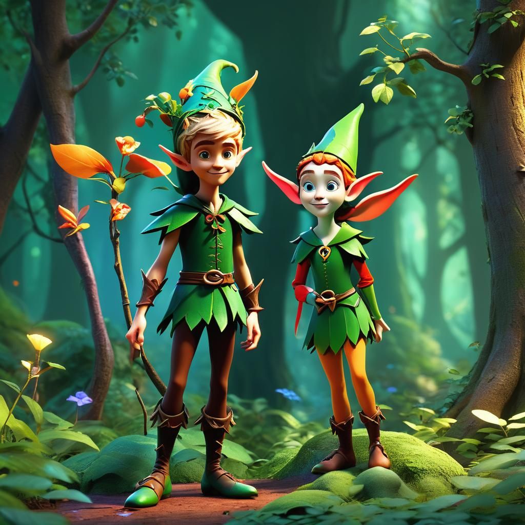 Enchanted Wood Elf Character in Fantasy Forest