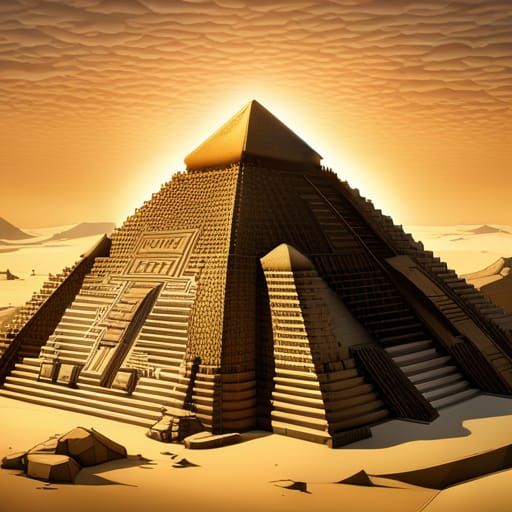 Egyptian Pyramid Concept Design in Film Noir Lighting