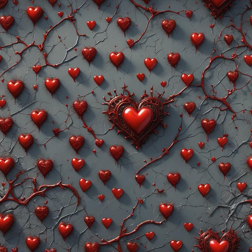 Detailed Red Heart Fantasy Concept Art