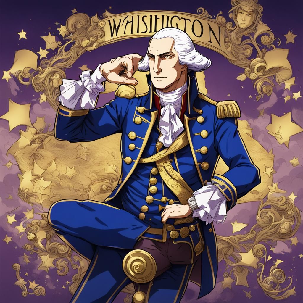 George Washington as Anime Character in Jojo Style
