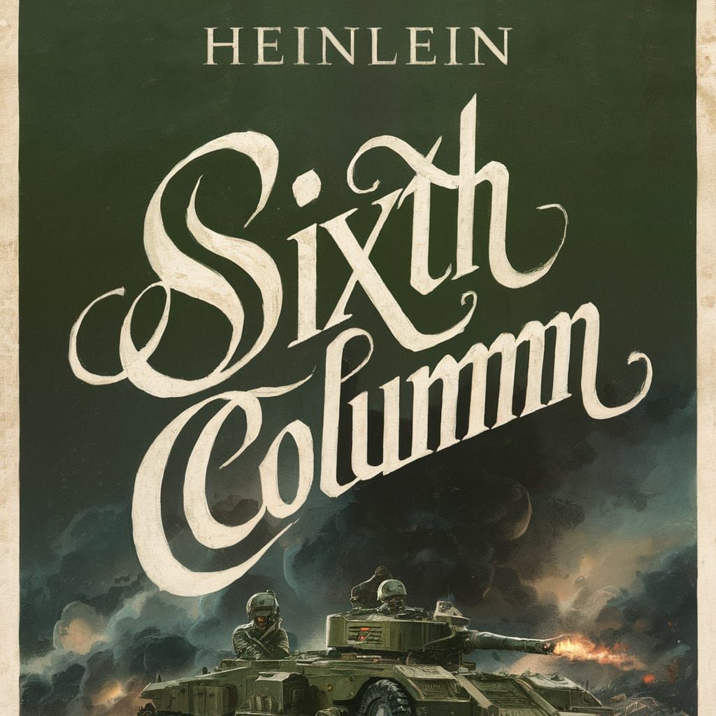 Sixth Column Book Cover with Calligraphy and Military Art