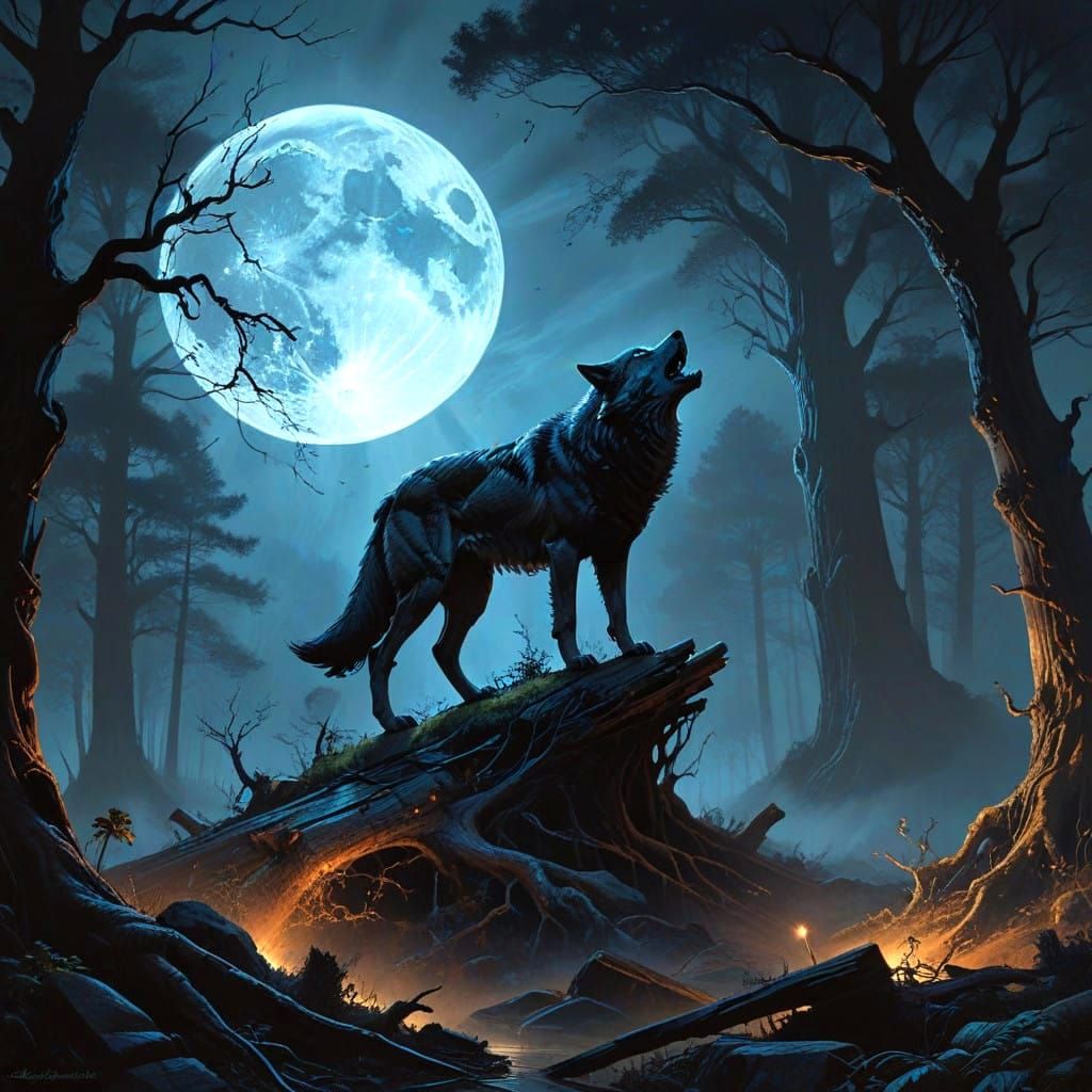 Midnight Winter Wonderland Scene in Festive Style