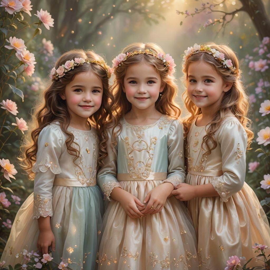 Four Beautiful Girls in Ethereal Fantasy Style