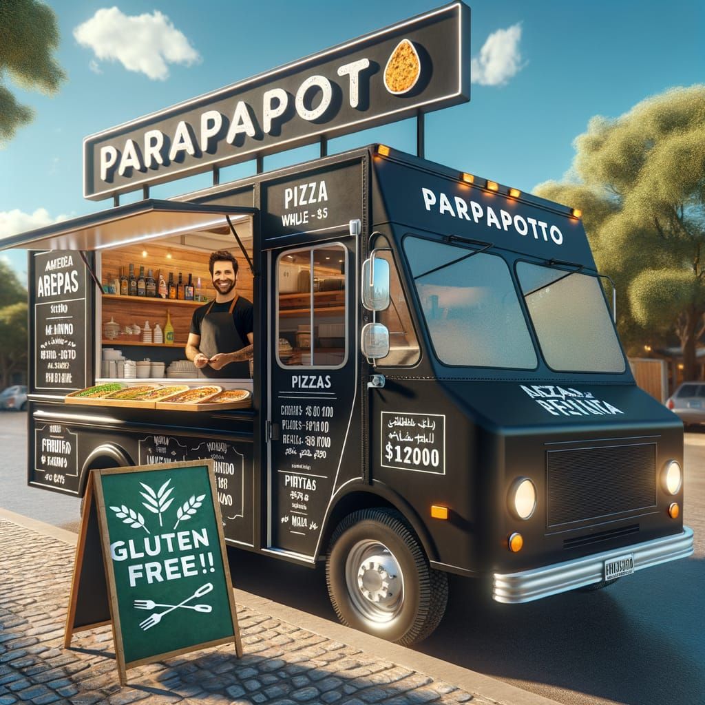 Black Food Truck 'PARAPAPOTO' in Sunny El Bolson