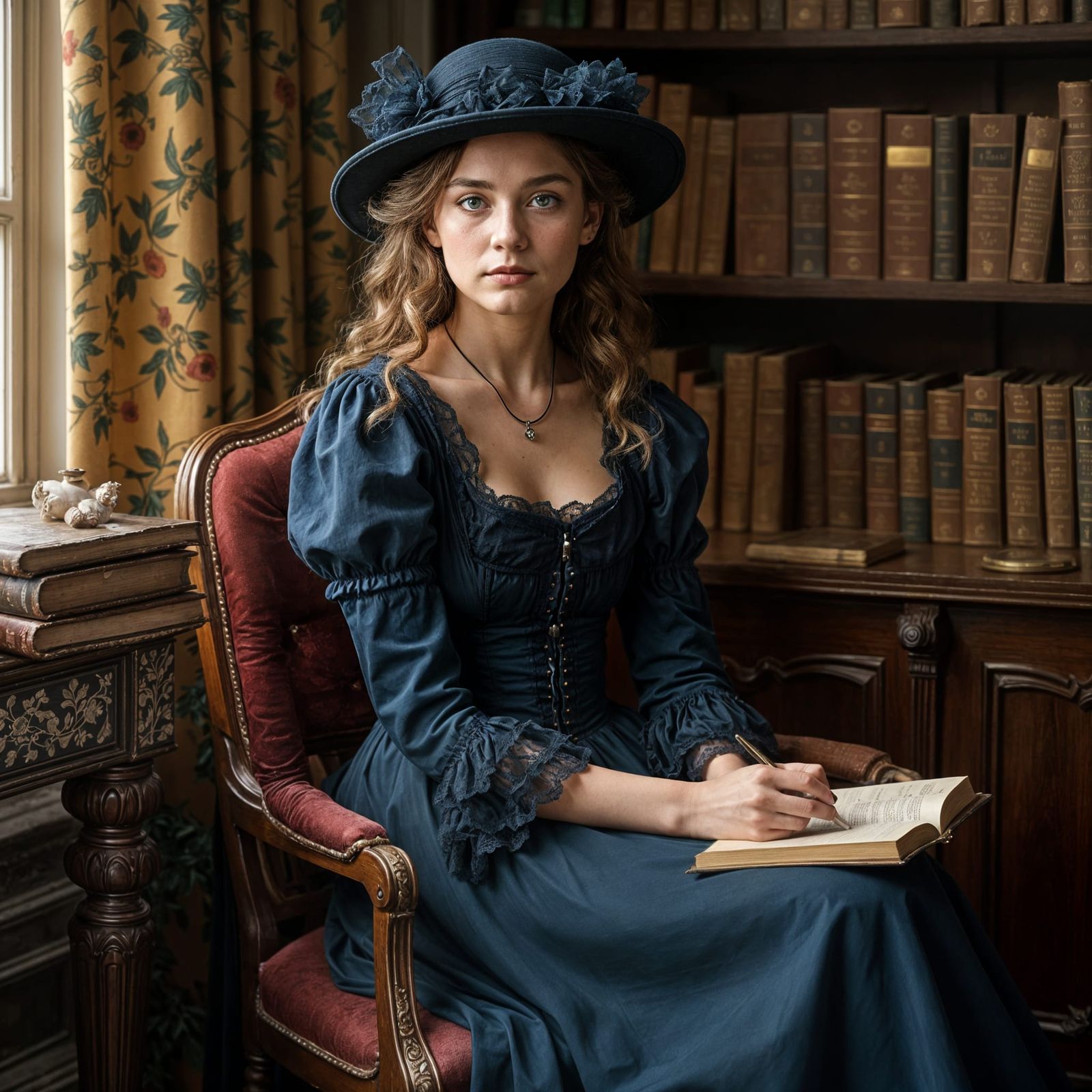 Victorian Era Portrait of a Kind Literary Woman