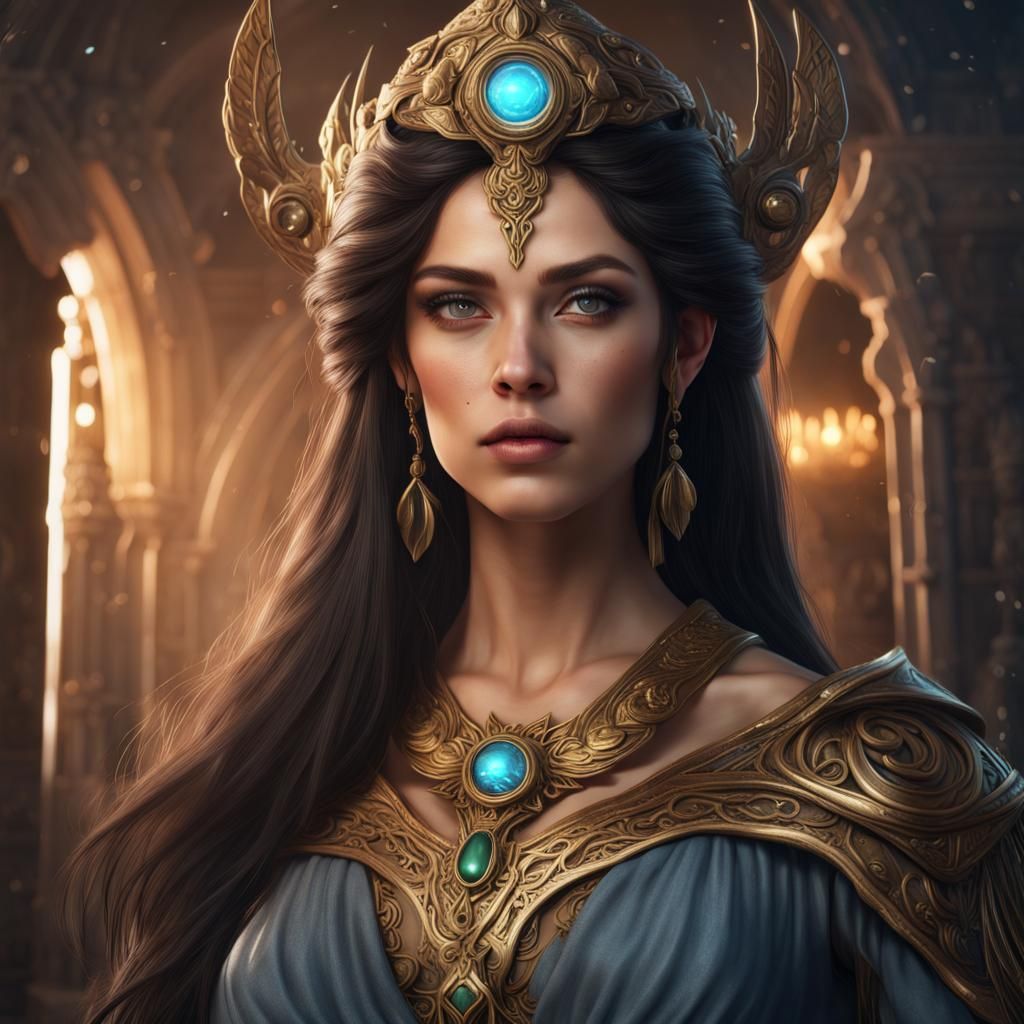 Goddess of Time Portrait in Fantasy Art Style