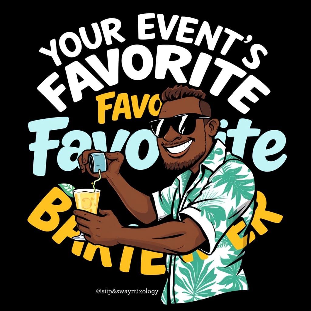 Stylized Cartoon Bartender in Streetwear Style