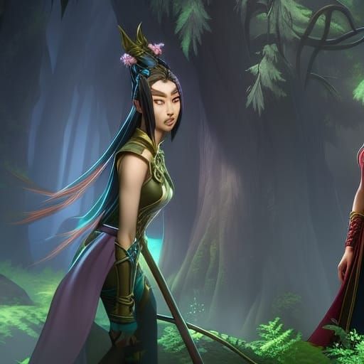Lesbian Elves Kissing: A Dark Fantasy Masterpiece