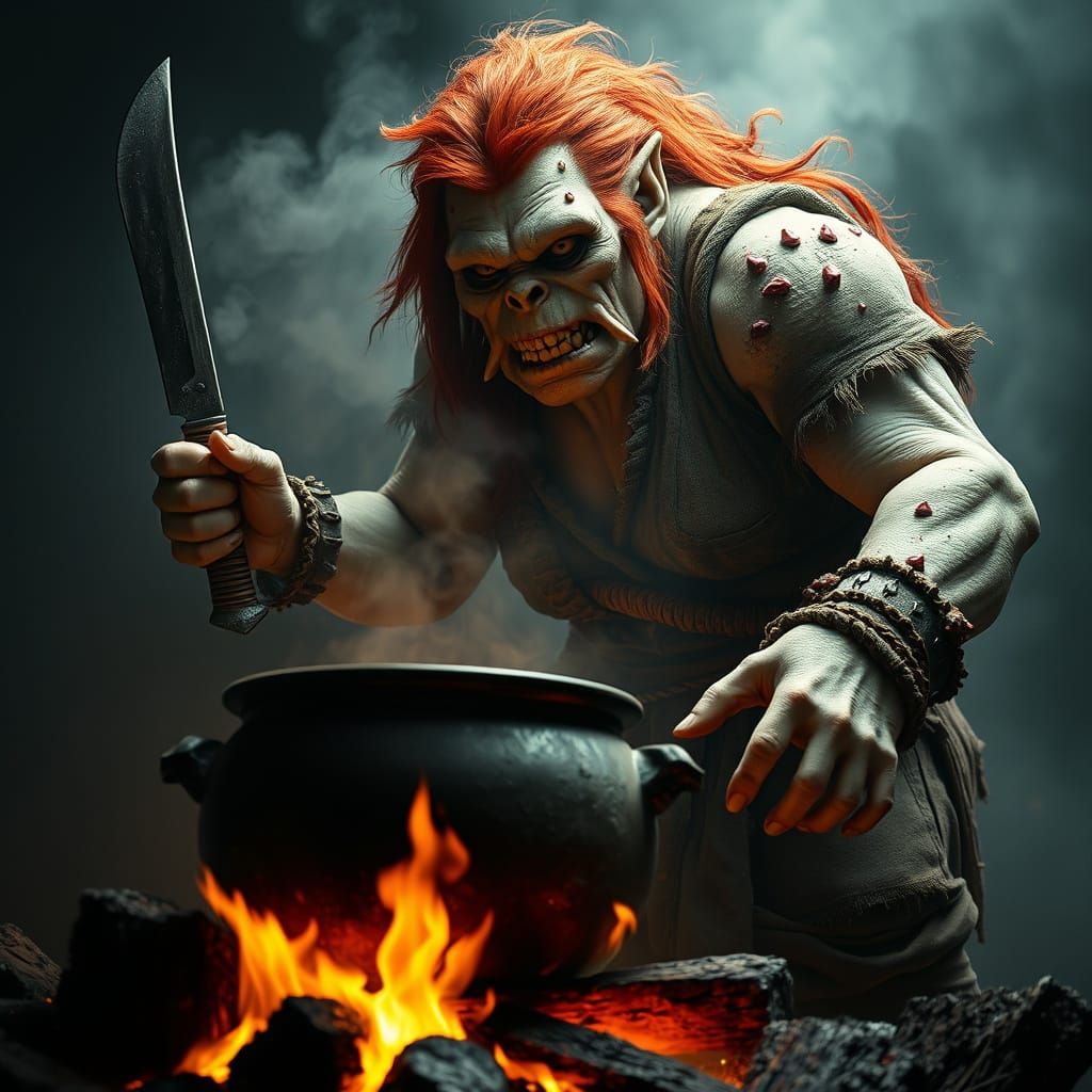 Gruesome Ogre Chef in Cinematic Film Style