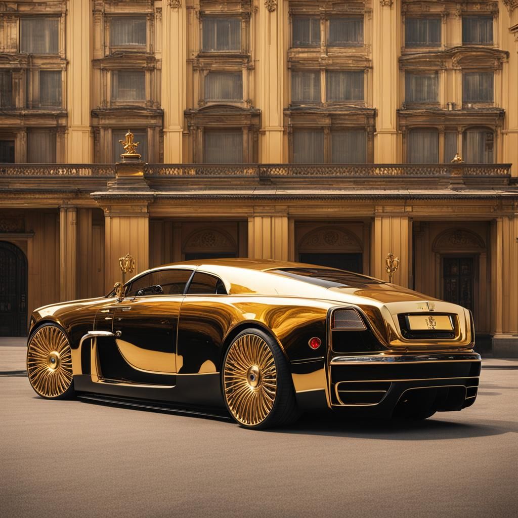 Golden Rolls-Royce in Lamborghini Style
