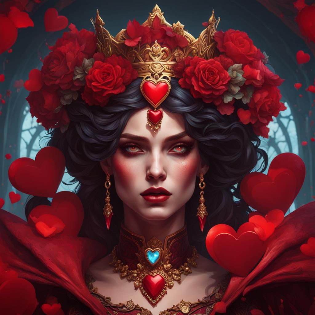 Bloody Vampire Queen Portrait in Hyperdetailed Style