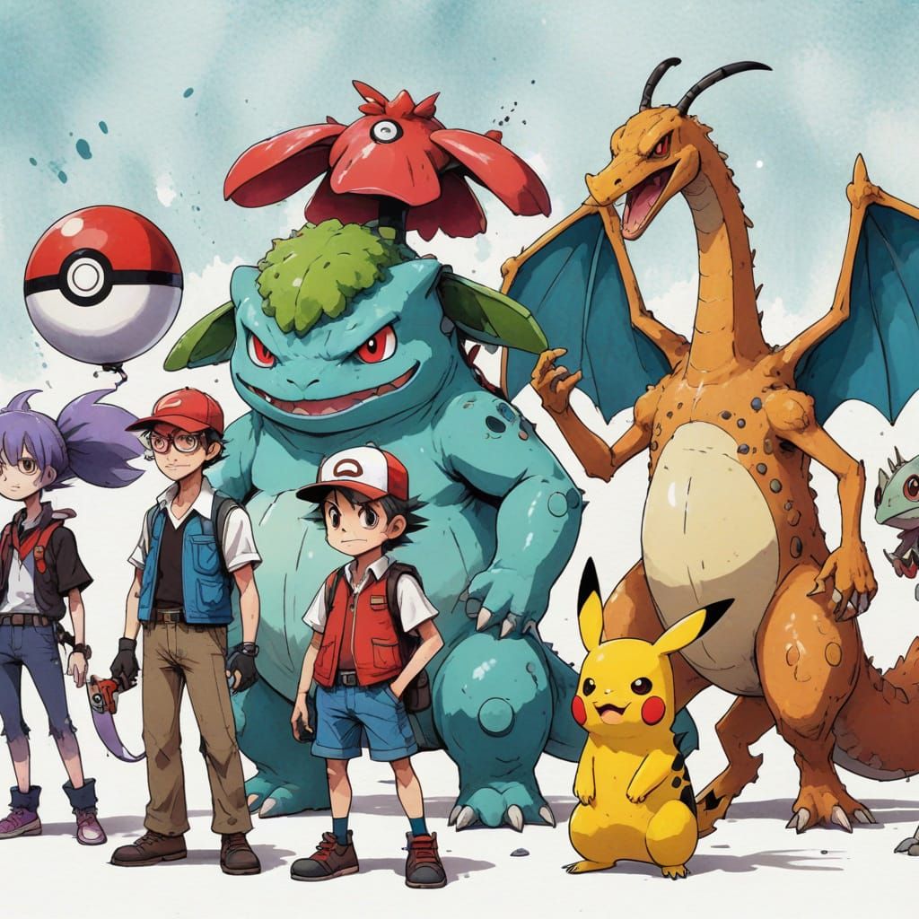 Ralph Steadman-Style Pokémon Portraits