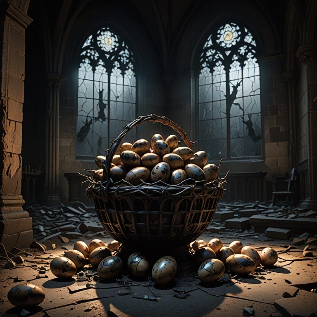 Gothic Easter Basket in Ruins