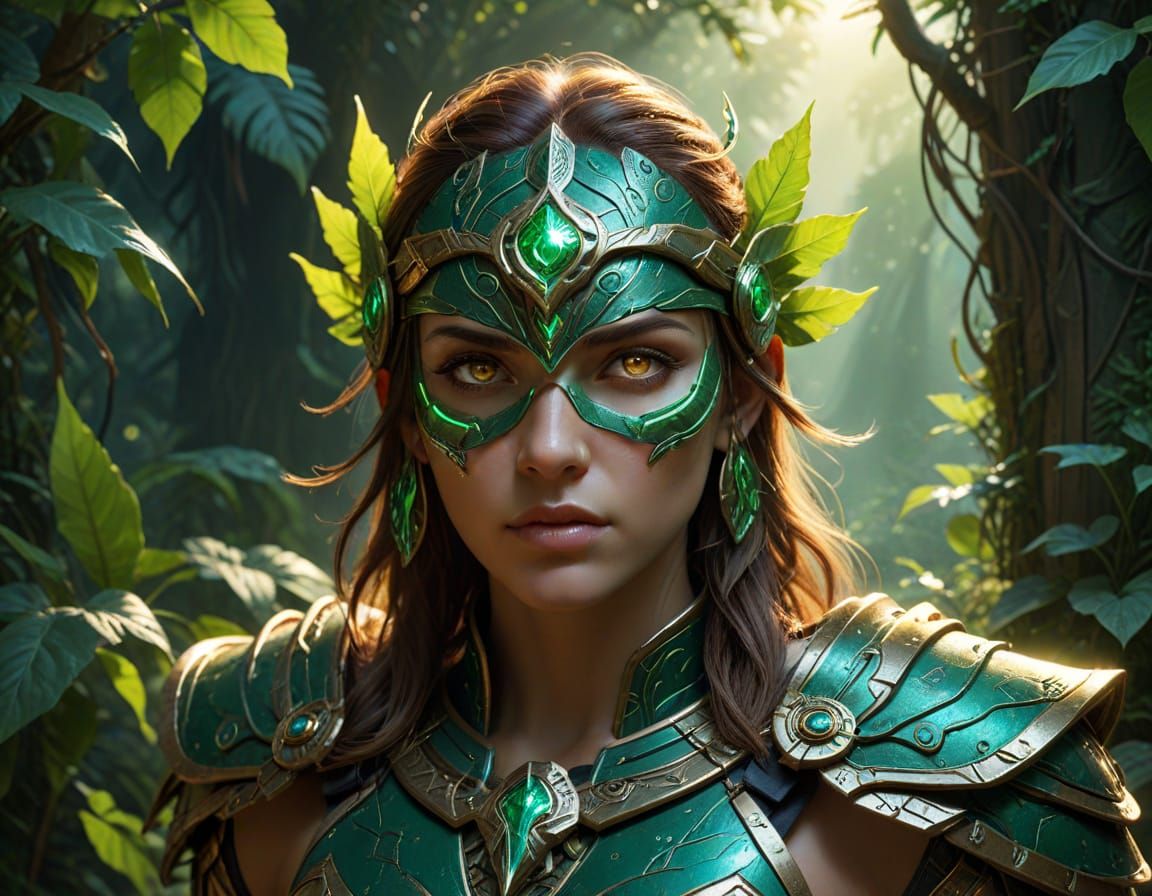 Guardian of Hope in Post-Apocalyptic Oasis: Digital Art