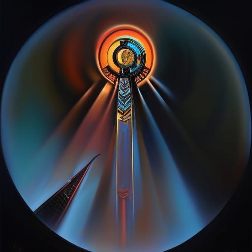 Cyberpunk Steampunk Cityscape with Divine Sunshine