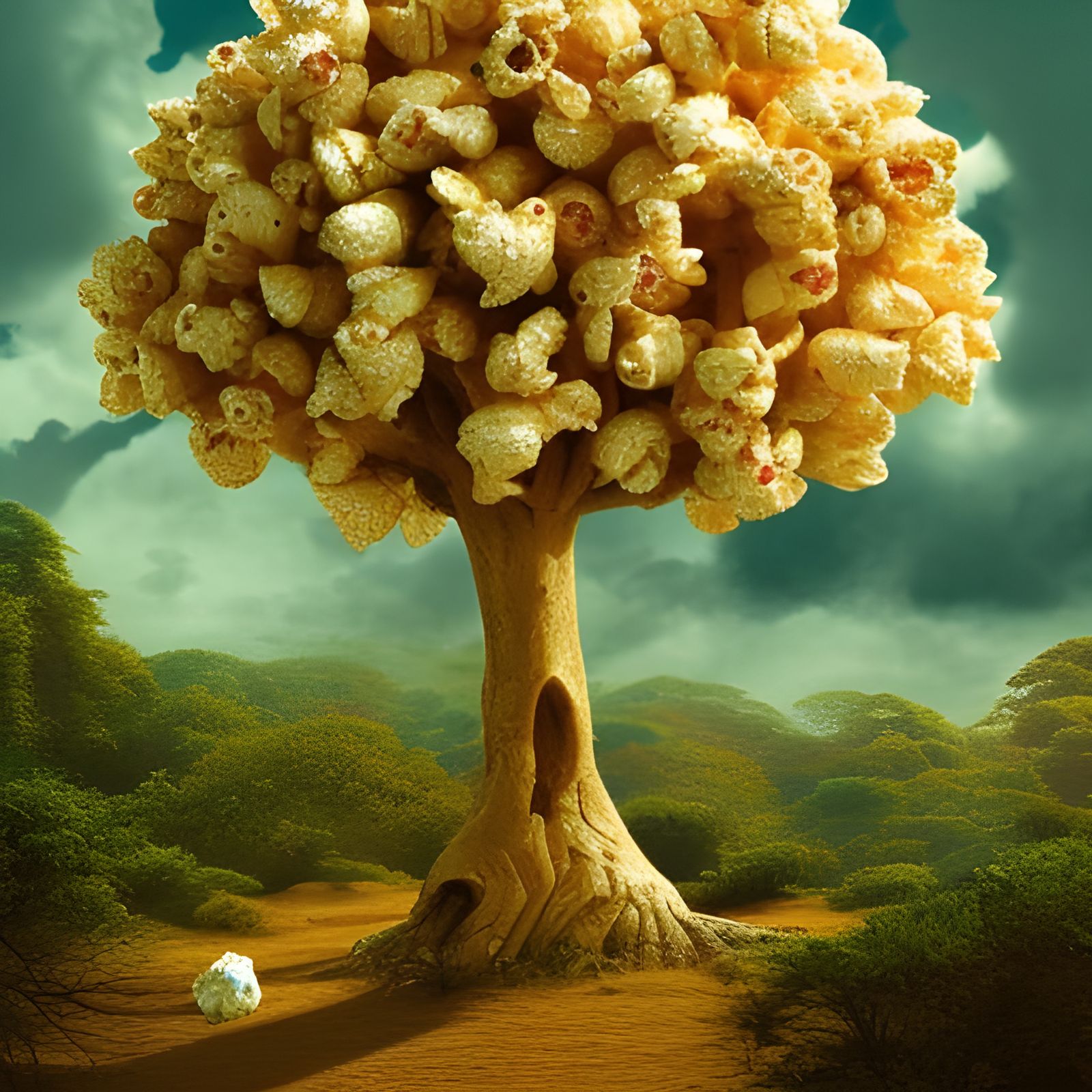 Detailed Popcorn Tree in Digital Matte Painting