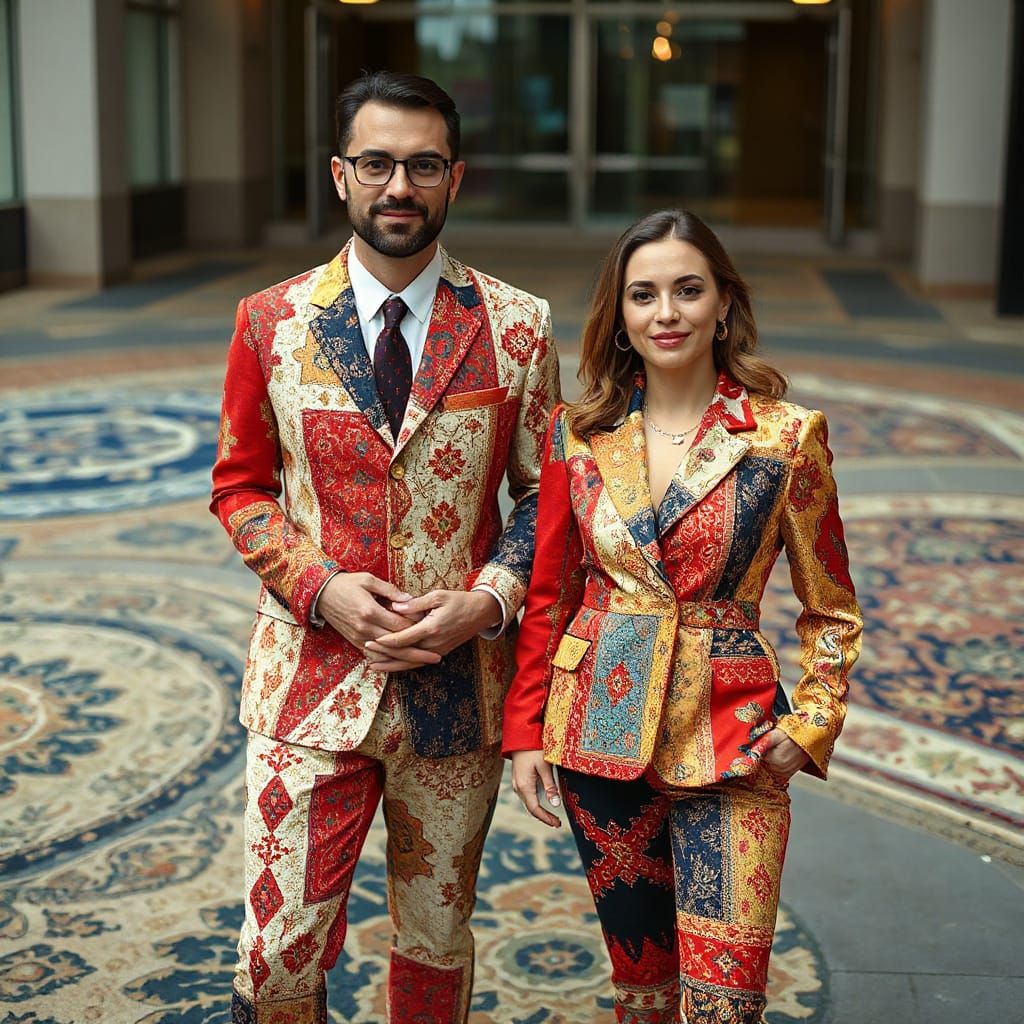 Colorful Rug Suits: Business Fashion Statement