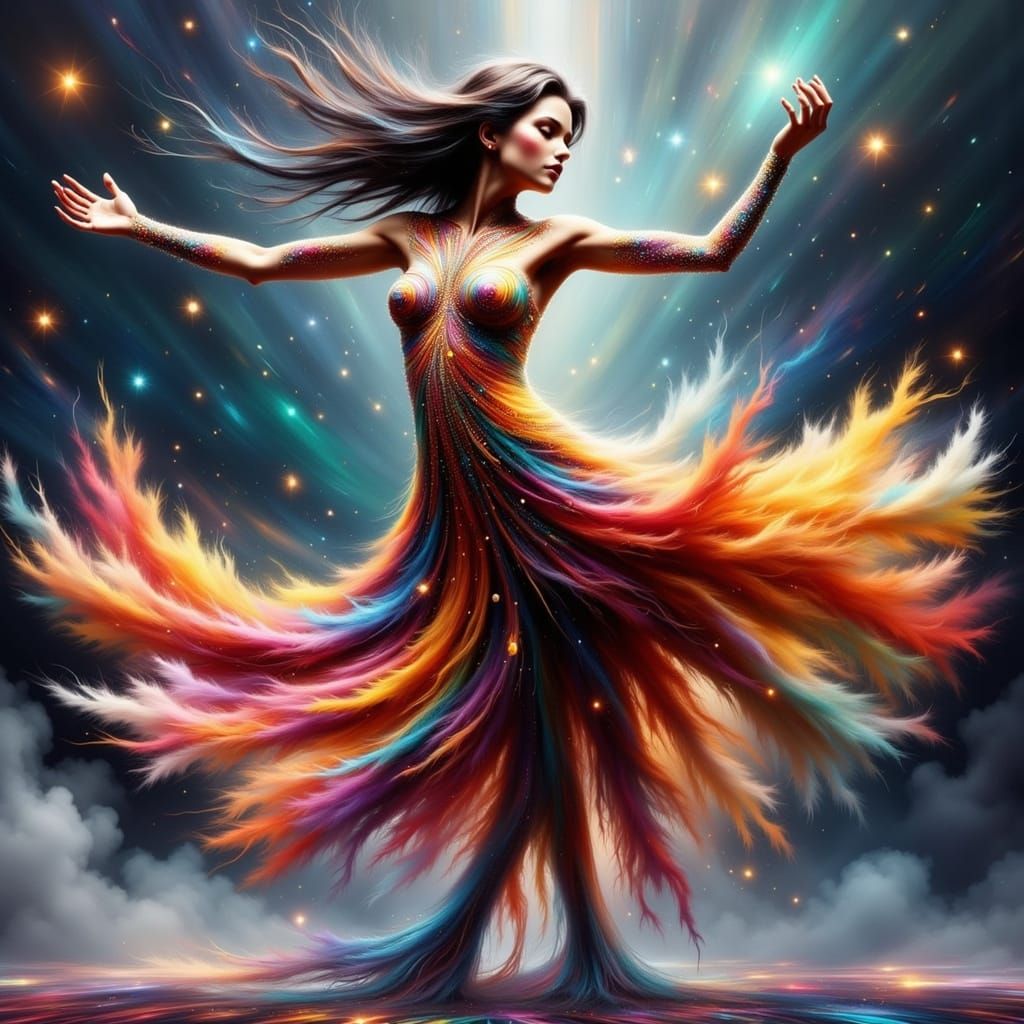 Futuristic Star Goddess in Poised Equilibrium