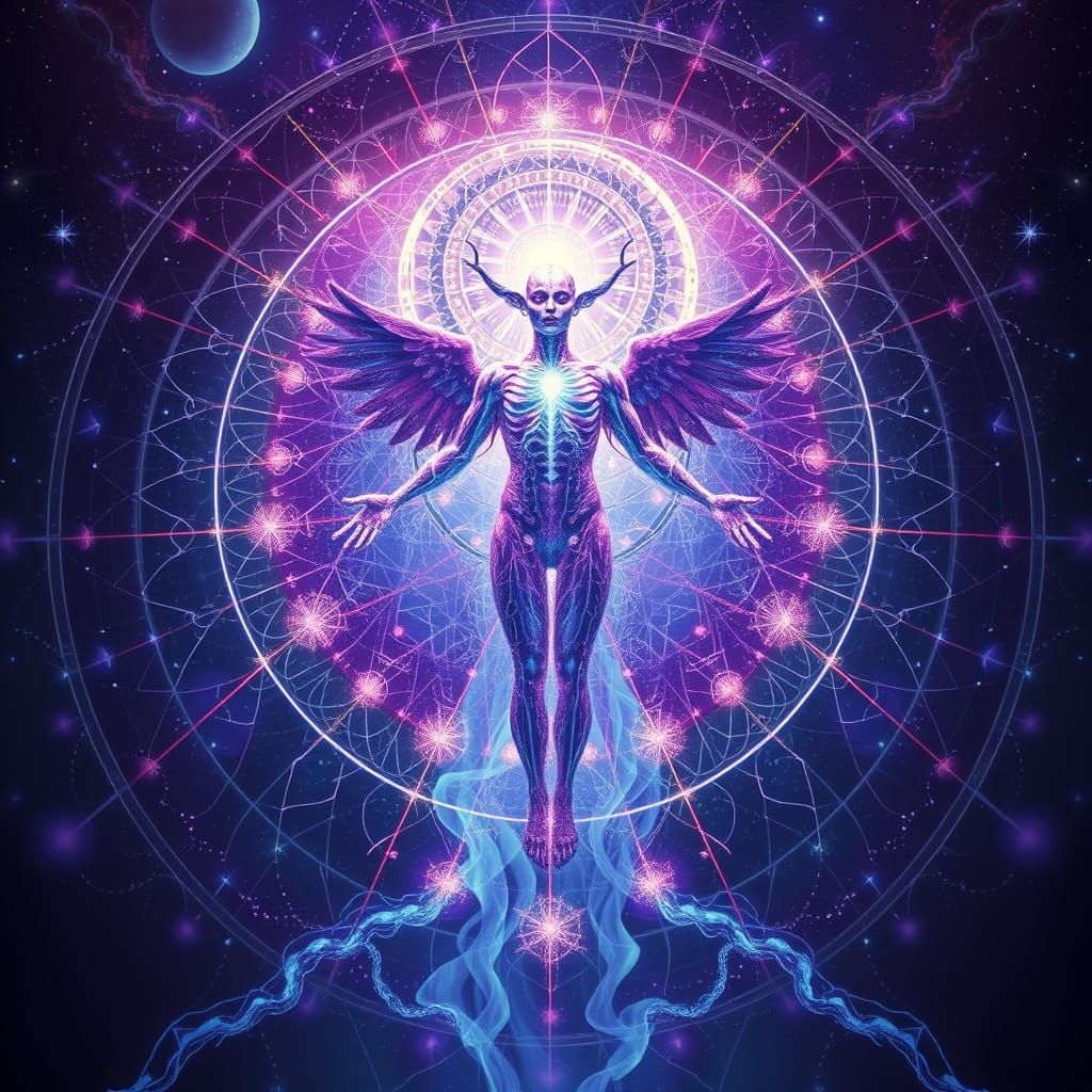 Surreal Vision of Higher Powers in Violet Fire, Anatomical C...