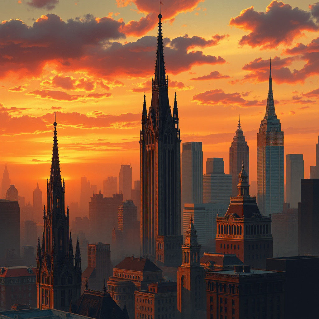 New Vampire City: Gothic Art Deco Sunset