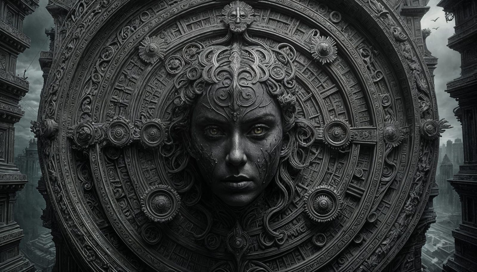 Dramatic Dark Epic in Maximalist Digital Style