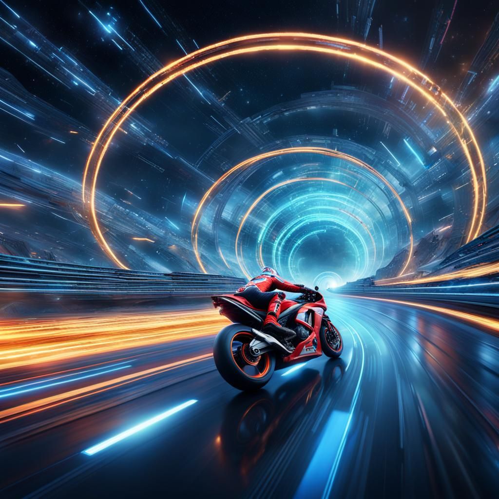 Futuristic Laser Racing Championship on Spiral Racetrack