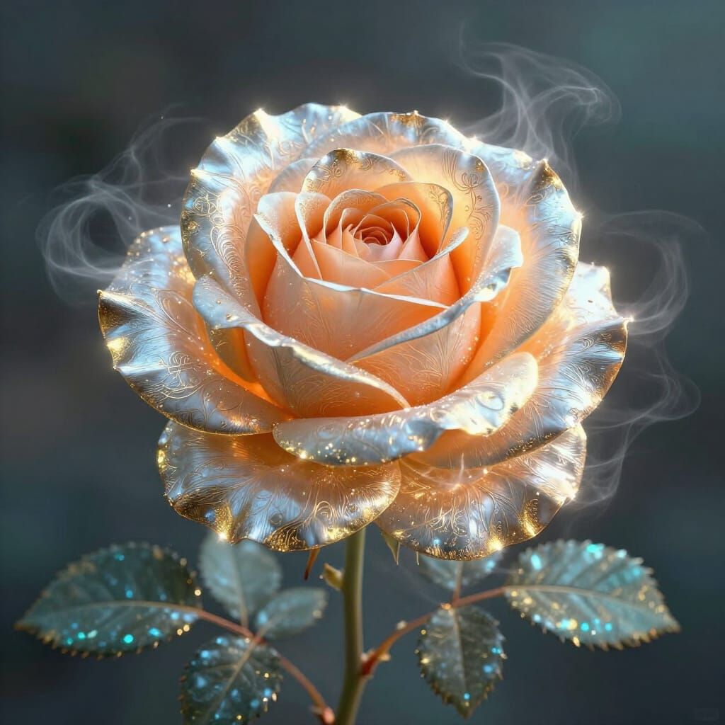 Ethereal Rose of Light and Mist