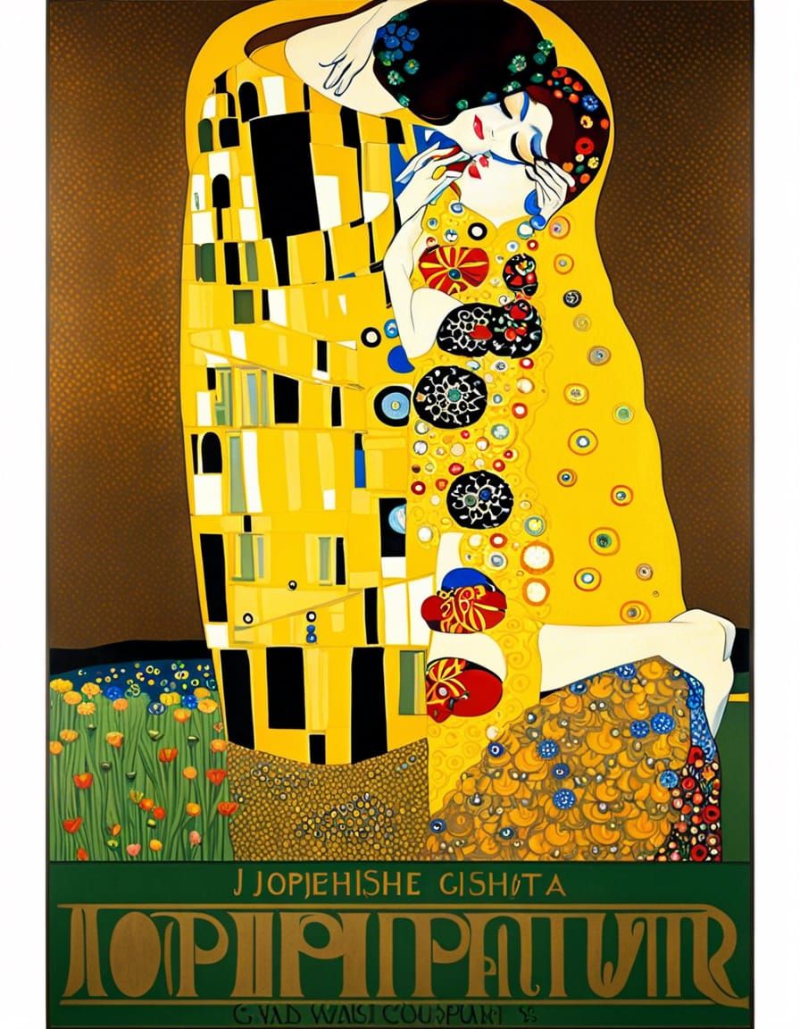 Hungarian Pub Poster in Klimt and Hopper Style