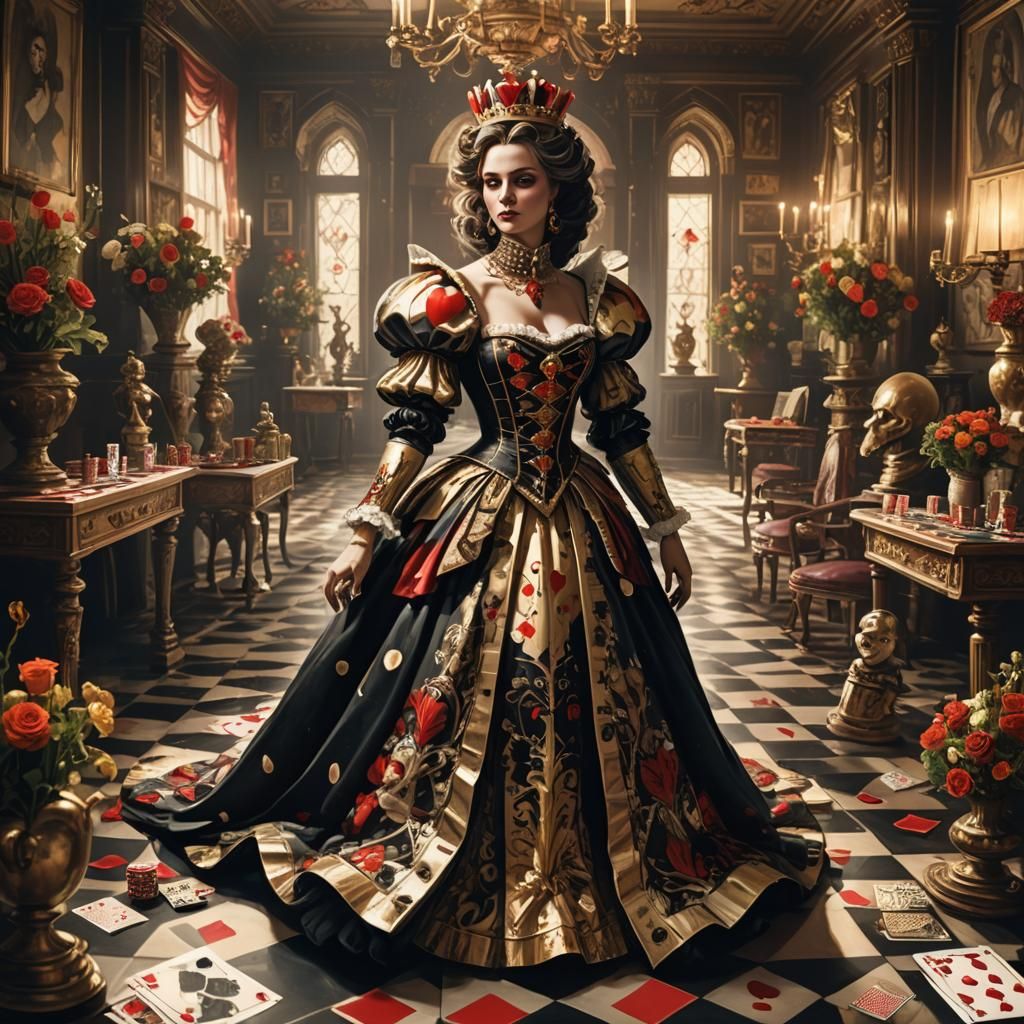 Queen of Hearts in Victorian Setting