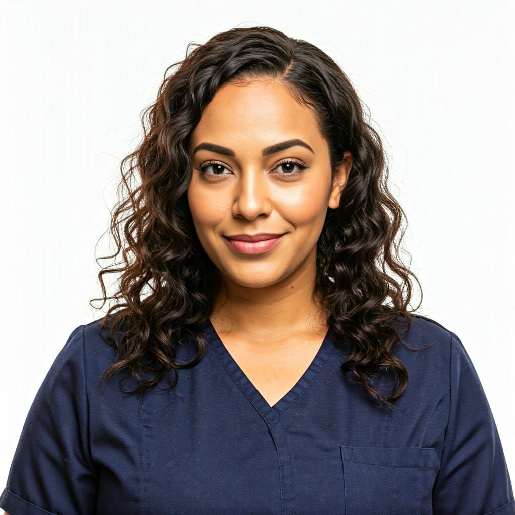 Sassy African American Latina Woman in CNA Uniform