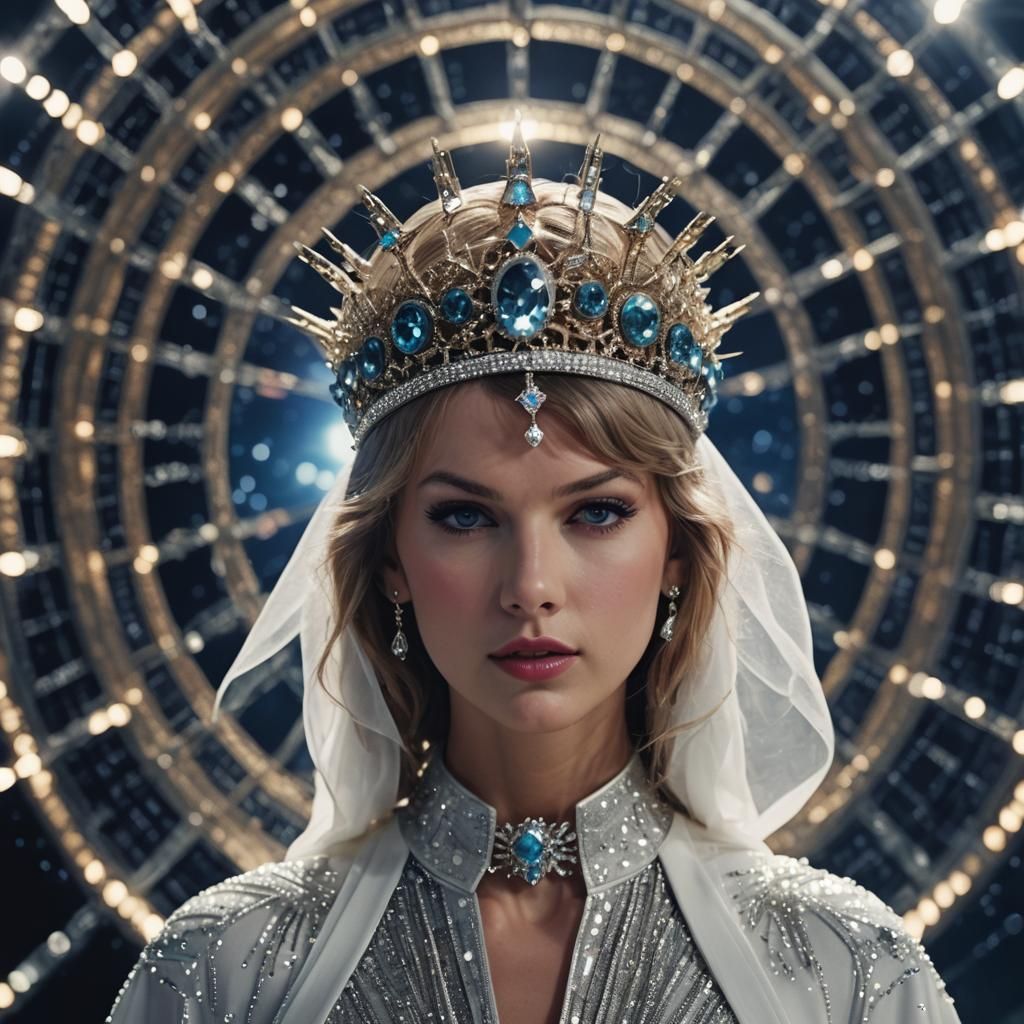 Diamond Crowned Figure in Dior Robe